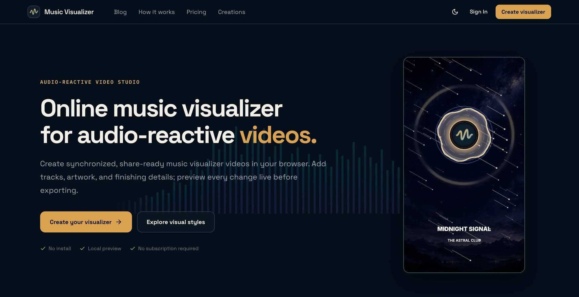 Online Music Visualizer screenshot 1